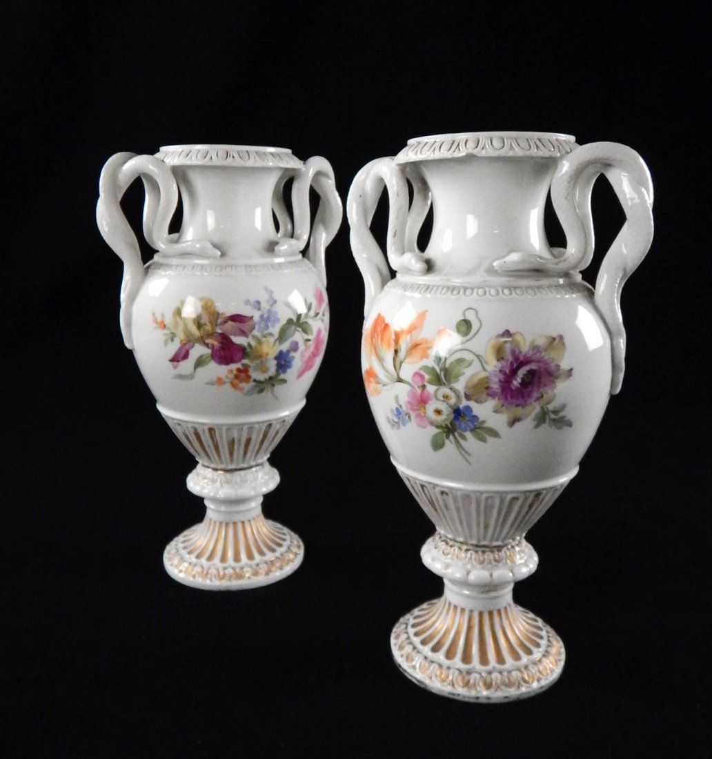 Pair of Meissen Urns (1 of 7)