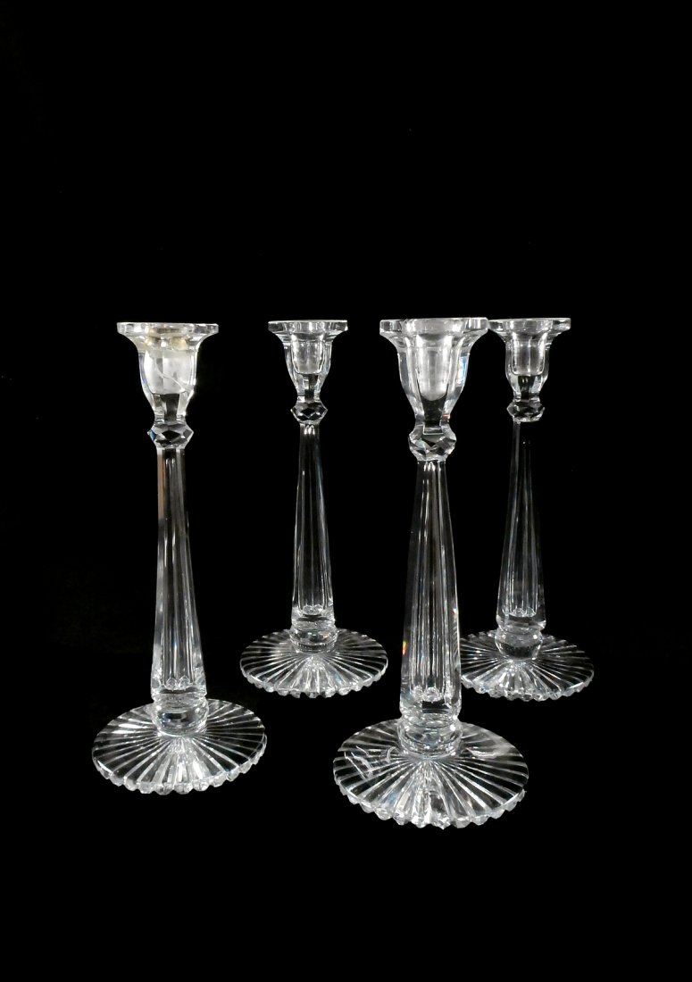 4 Fluted Column Glass Candle Sticks (1 of 5)
