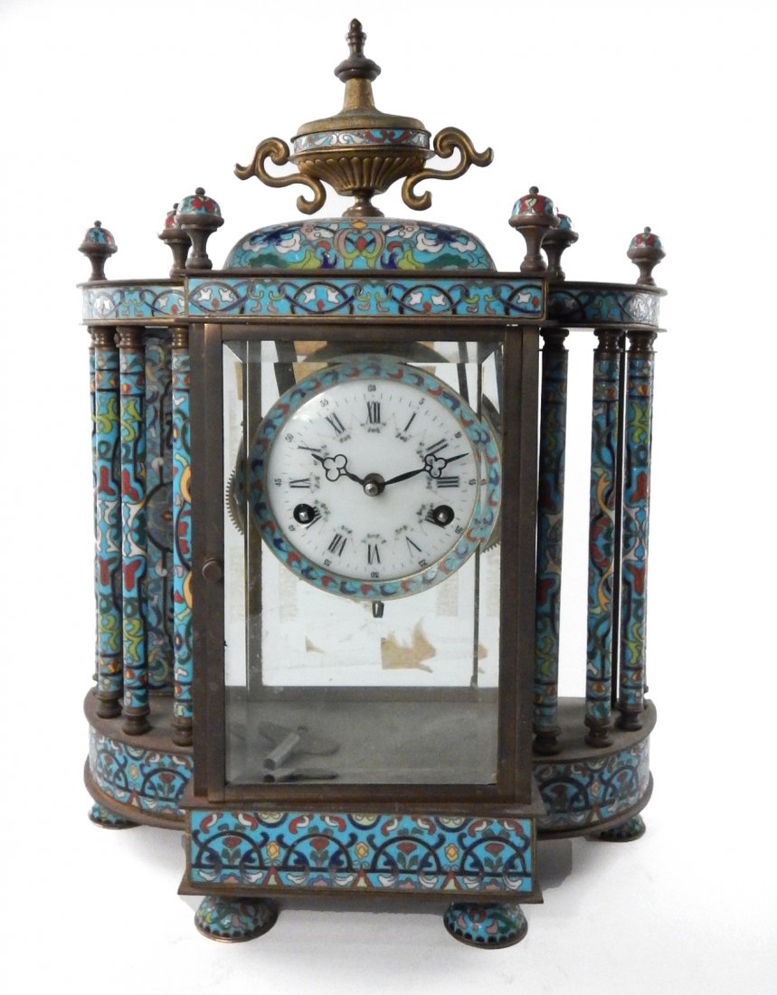 Vintage Chinese Cloisonné Mantel Clock (1 of 10)