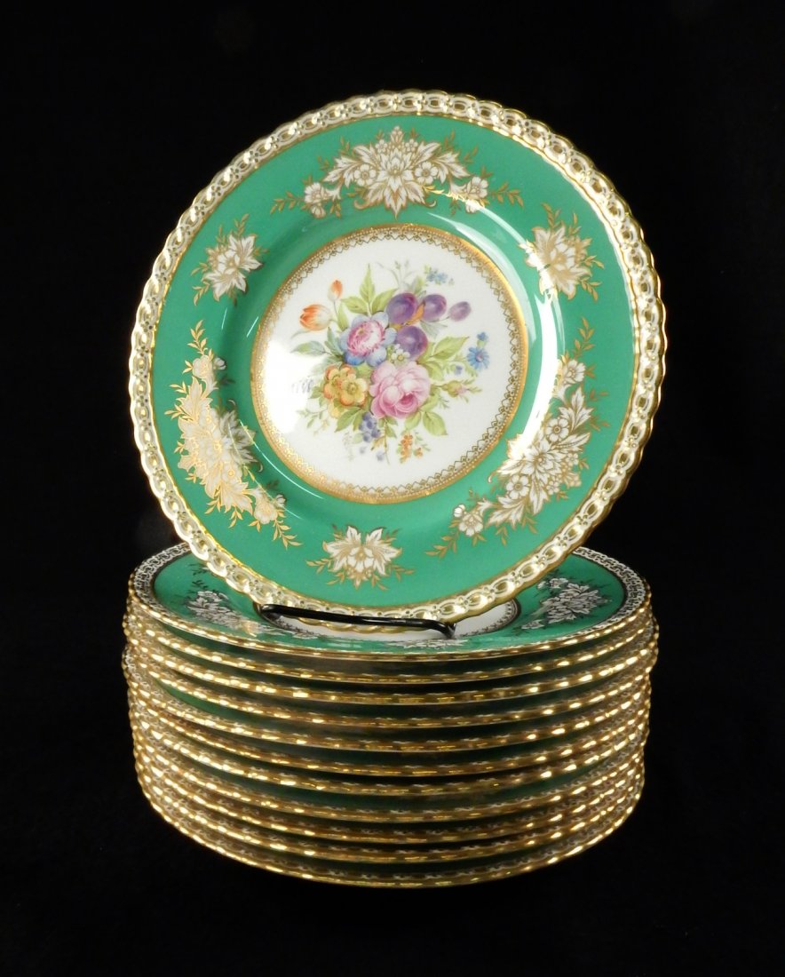 12 Minton Hand-Painted Dinner Plates (1 of 9)