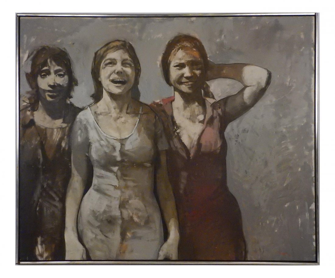 Carl Timner, Oil Canvas - Laughing Girls (1 of 6)