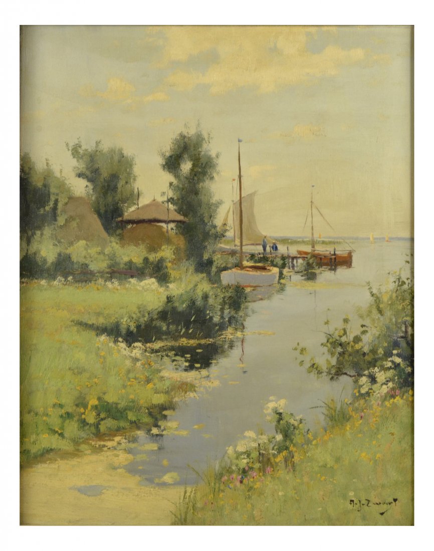 Oil on Canvas, Docked Boats (1 of 5)