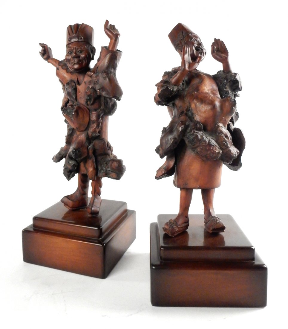 Pair of Oriental Carved Figures (1 of 7)
