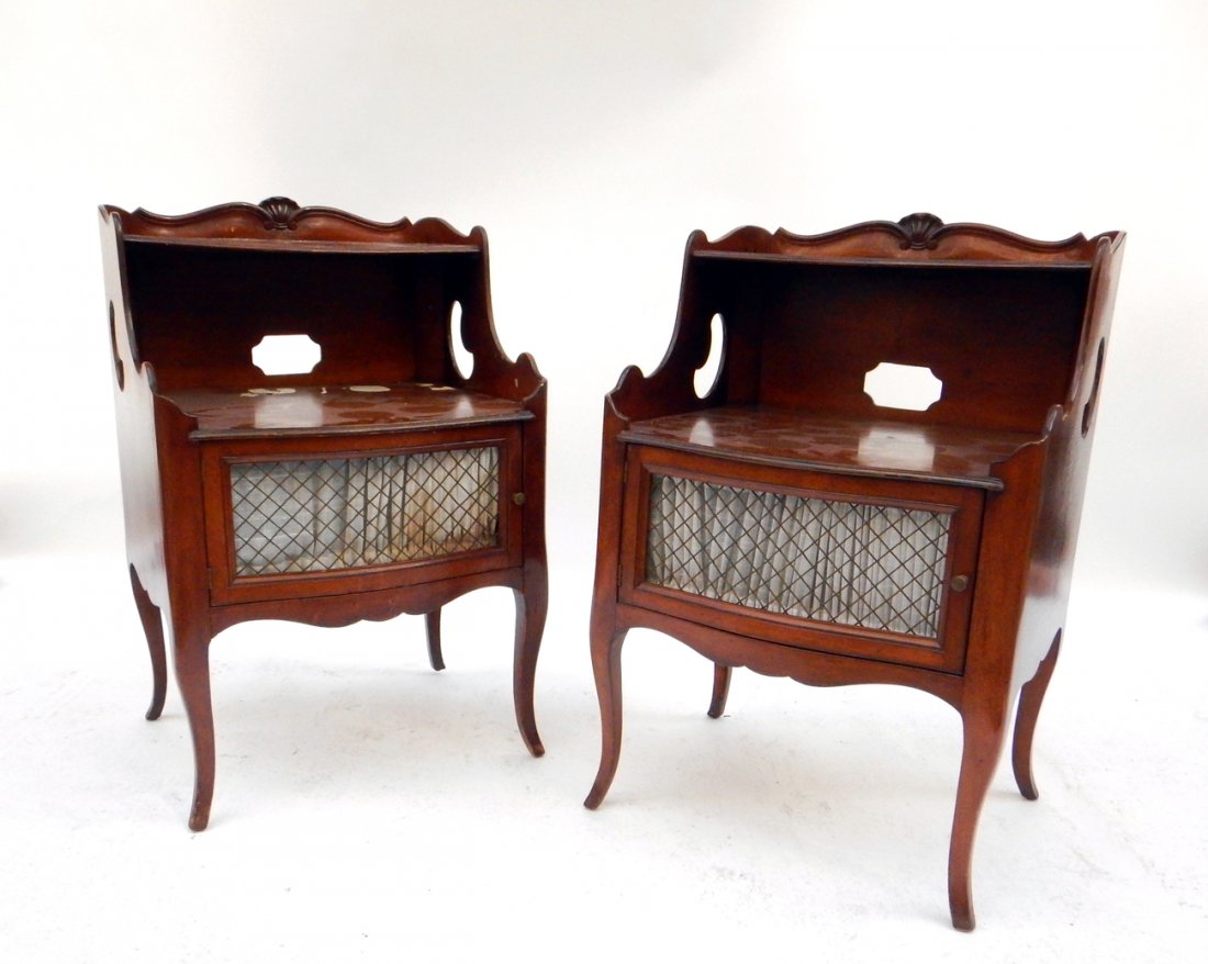 Pair of Walnut Step End Tables (1 of 4)