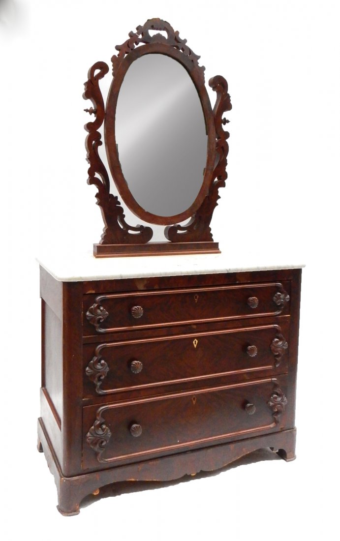 Marble Top Chest of Drawers with Mirror (1 of 6)