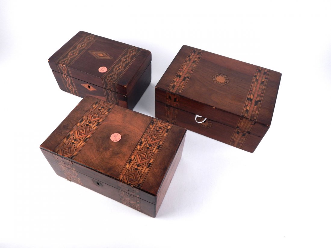 3 Art Deco Inlaid Wood Boxes (1 of 4)