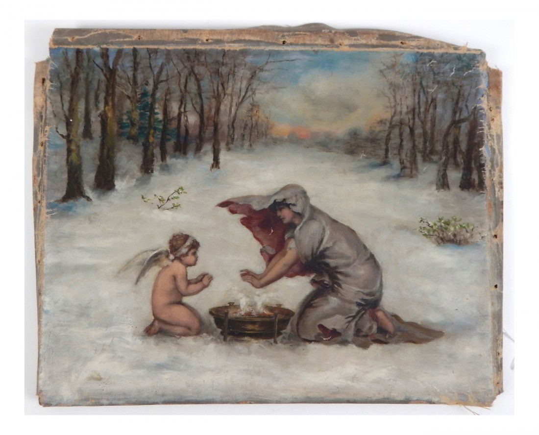 Two Oil Paintings Mounted on One Frame (1 of 7)