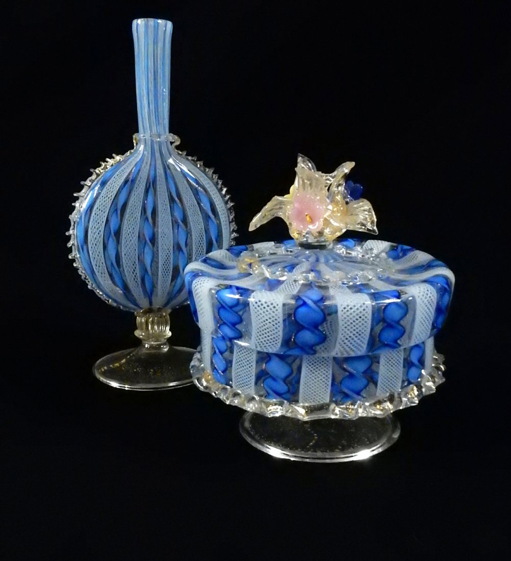 Murano Glass Covered Box and Vase (1 of 7)