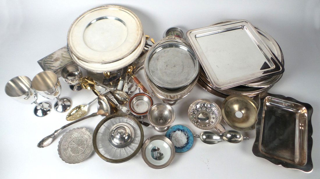 Box of Silver Plate Objects (1 of 7)