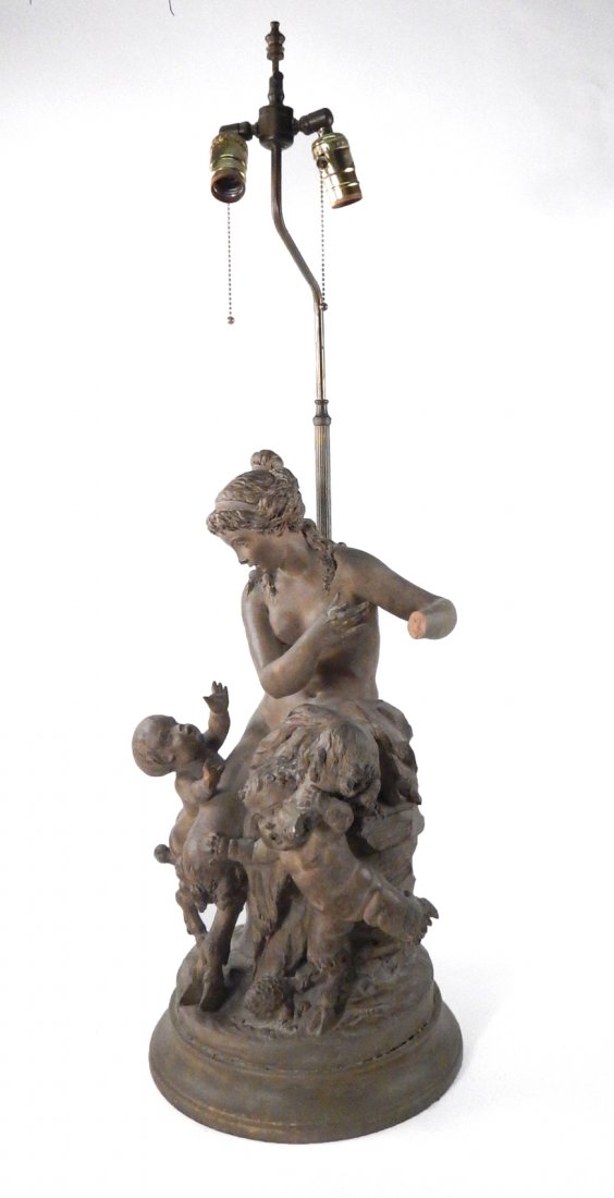 "Clodion" Terracotta Sculpture as Lamp (1 of 8)