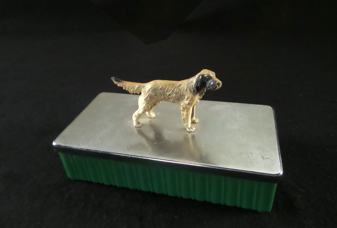 Acrylic and Chrome Deco Dog-Form Humidor (1 of 7)