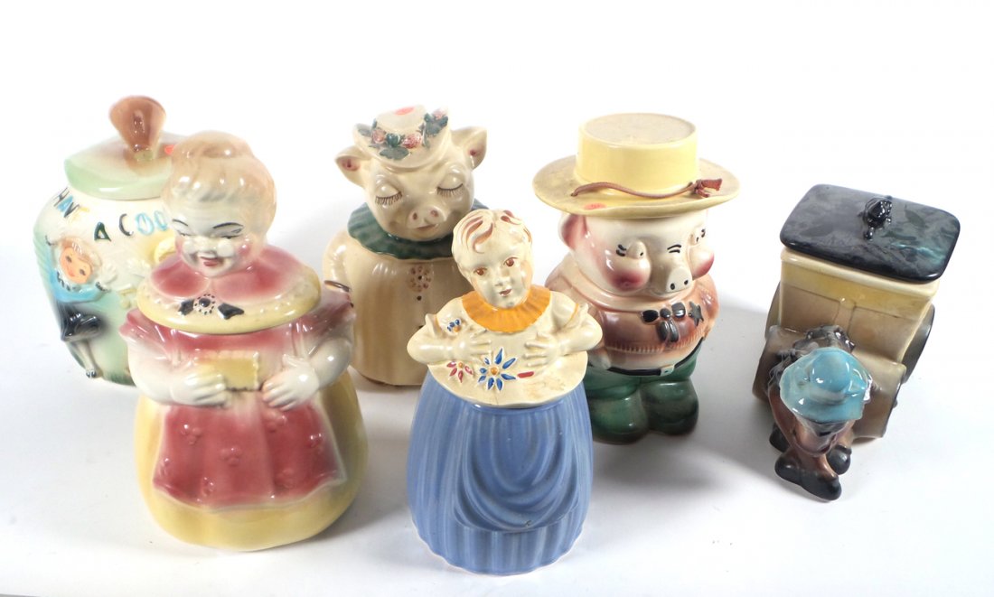 Six Early 20th C. Cookie Jars (1 of 10)