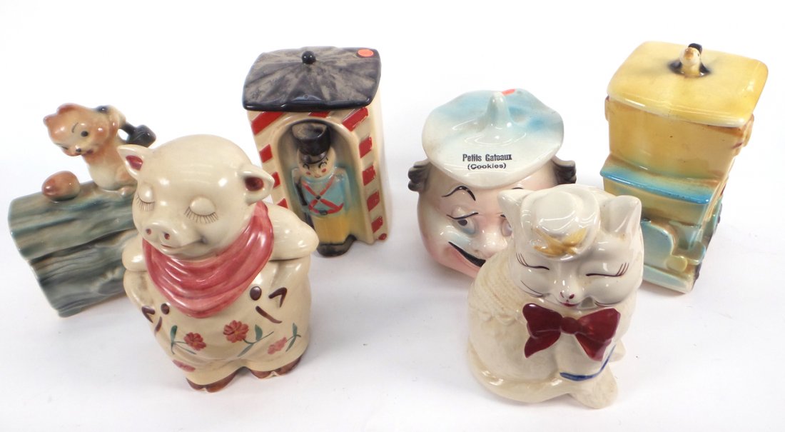Six Early 20th C. Cookie Jars (1 of 9)
