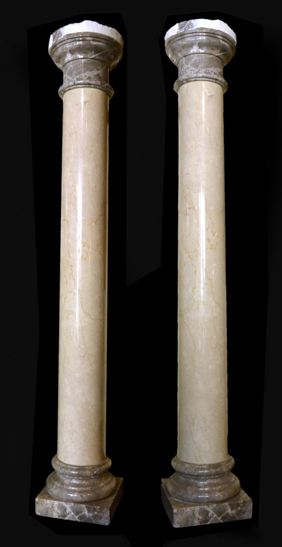 Pair of Polished Marble Doric Columns (1 of 6)