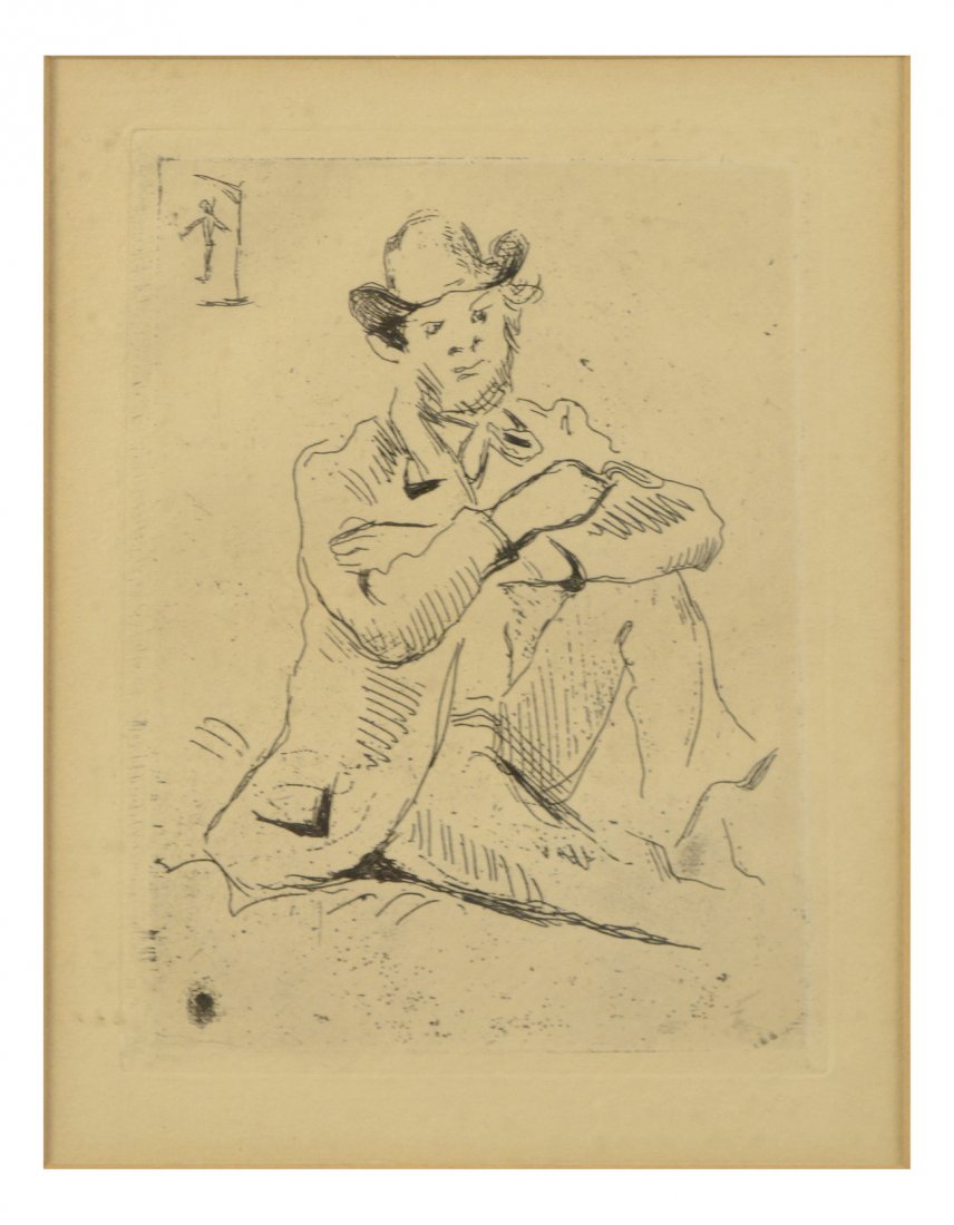 Cezanne, Etching of a Seated Man (1 of 3)