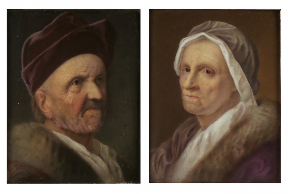 Pair of KPM Porcelain Portrait Plaques (1 of 10)