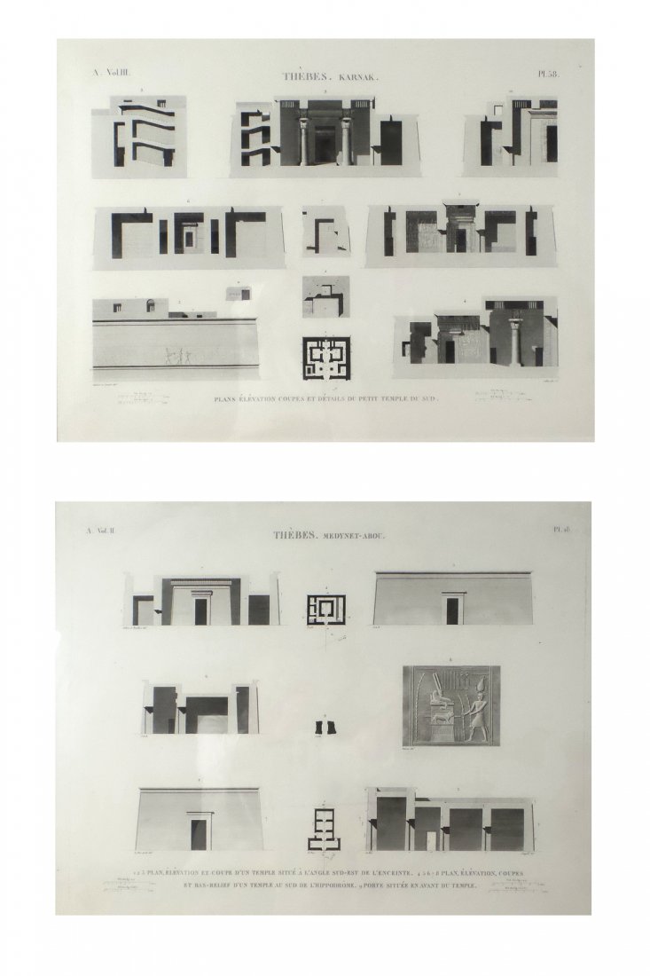 Pair of Architectural Prints, "Thebes" (1 of 10)
