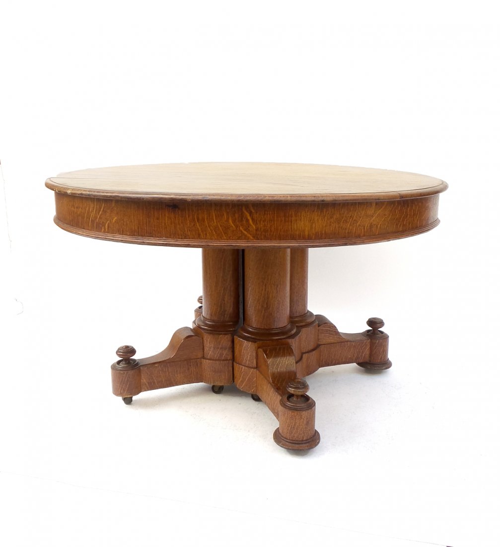 Round Oak Dining Table (1 of 9)