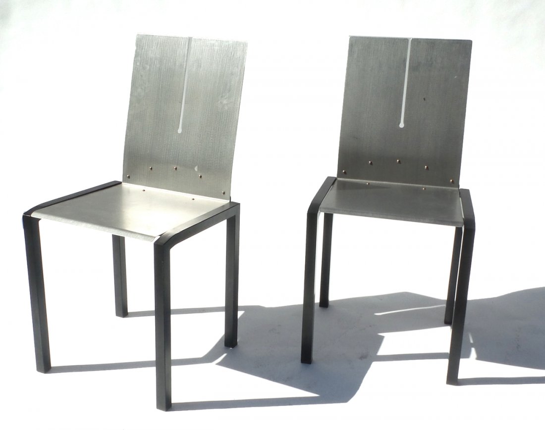 Pair of Contemporary Metal Side Chairs (1 of 10)