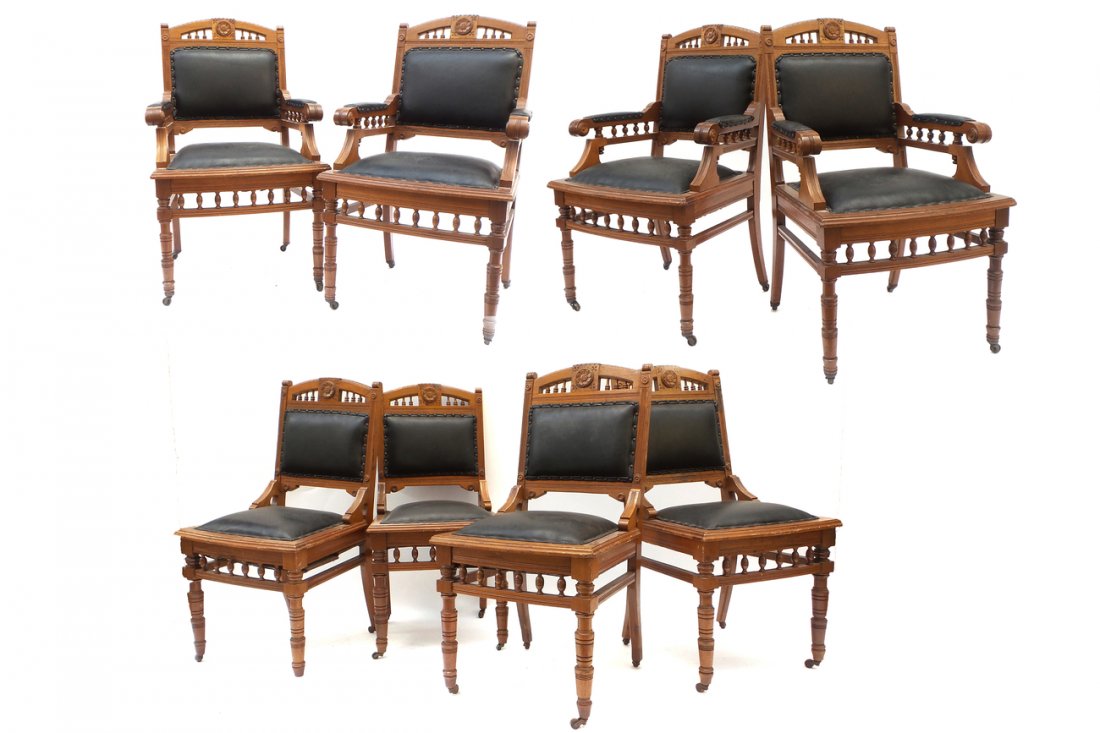 Set of Eight Vintage Dining Chairs (1 of 10)