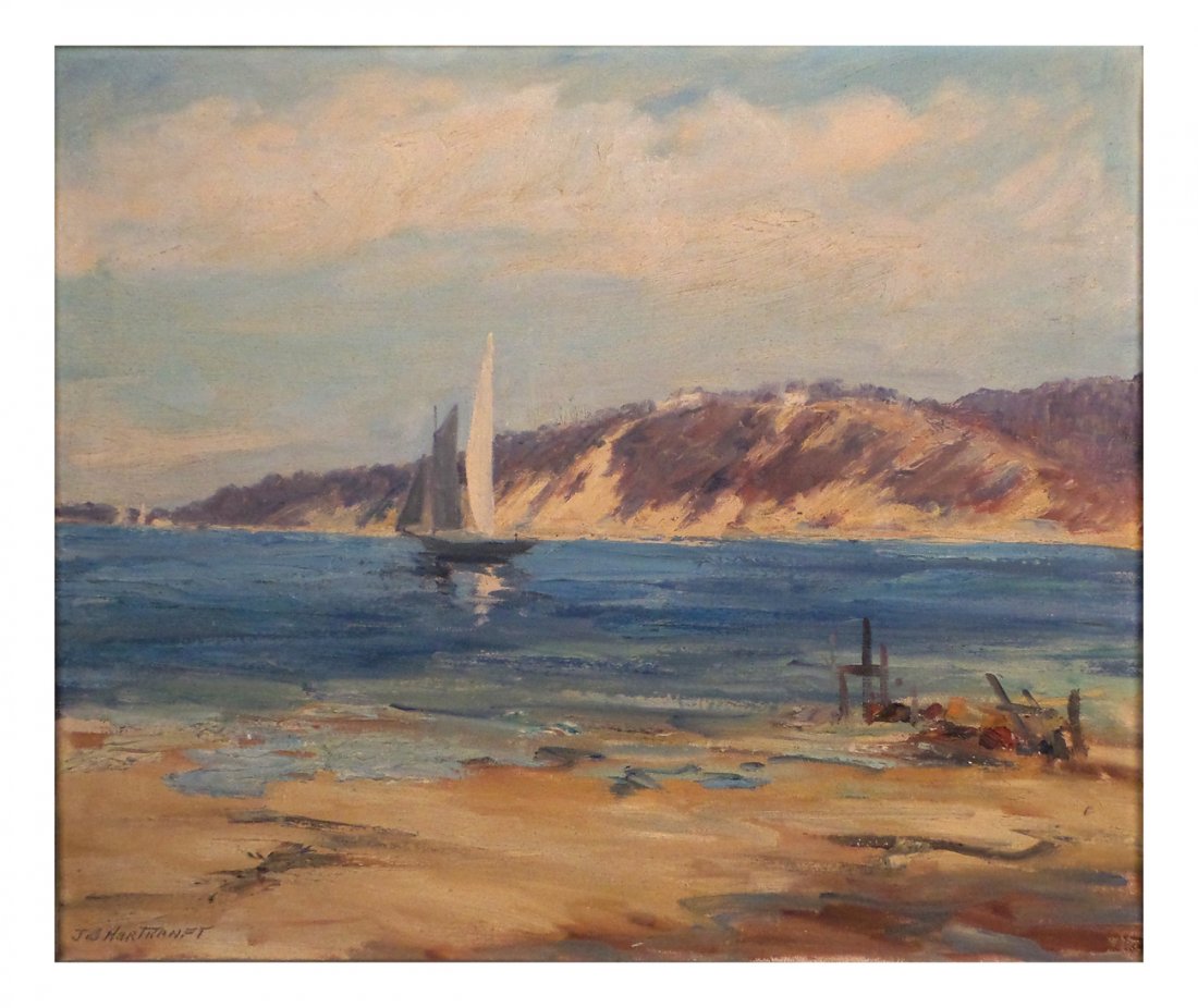 J.B. Hartranft Oil on Canvas, Sailboat (1 of 5)