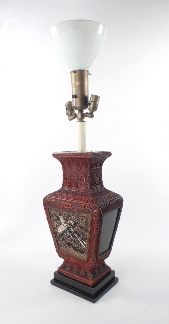 Chinese Cinnabar Style Lamp (1 of 4)