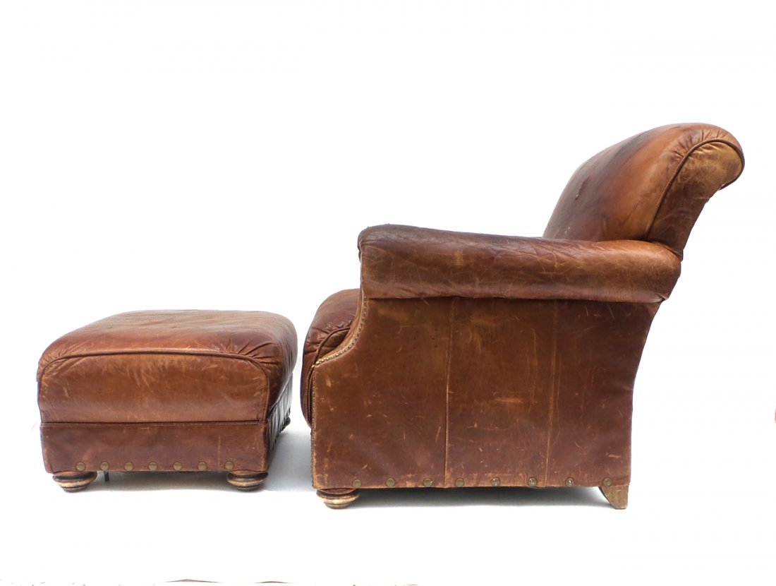 Vintage Leather Club Chair & Ottoman (1 of 10)