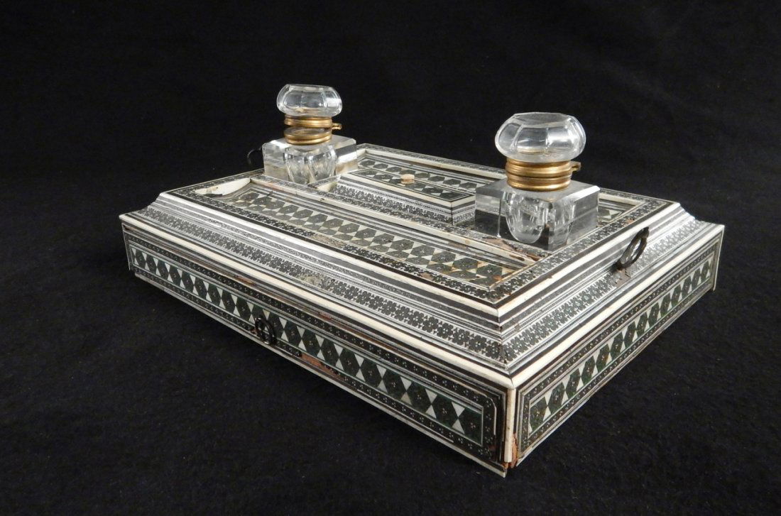Anglo-Indian Intarsia Inkstand (1 of 10)
