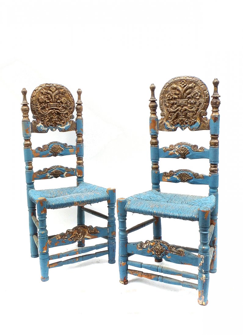 Pair of Rush Seat Chairs (1 of 7)