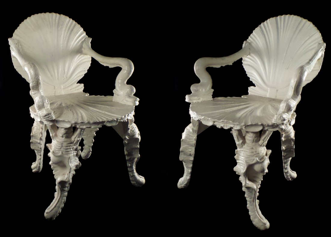 Pair of Rococo-Style Carved Wood Chairs (1 of 10)