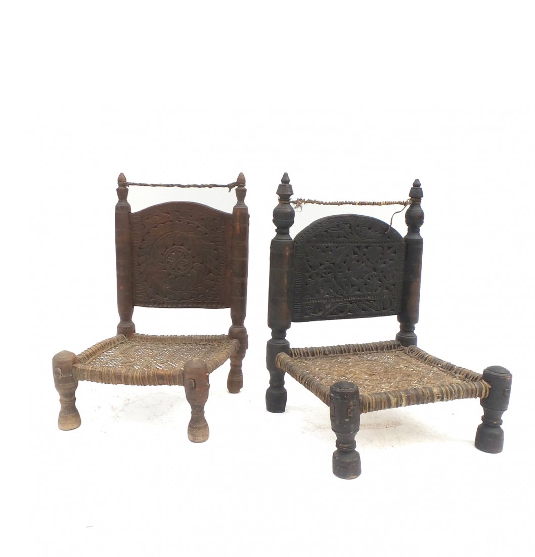 Pair of Indian Low Chairs (1 of 6)