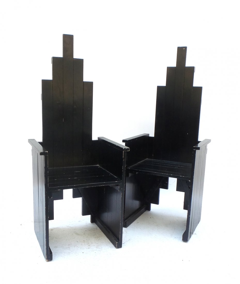 Pair of Modern Geometric Armchairs (1 of 8)