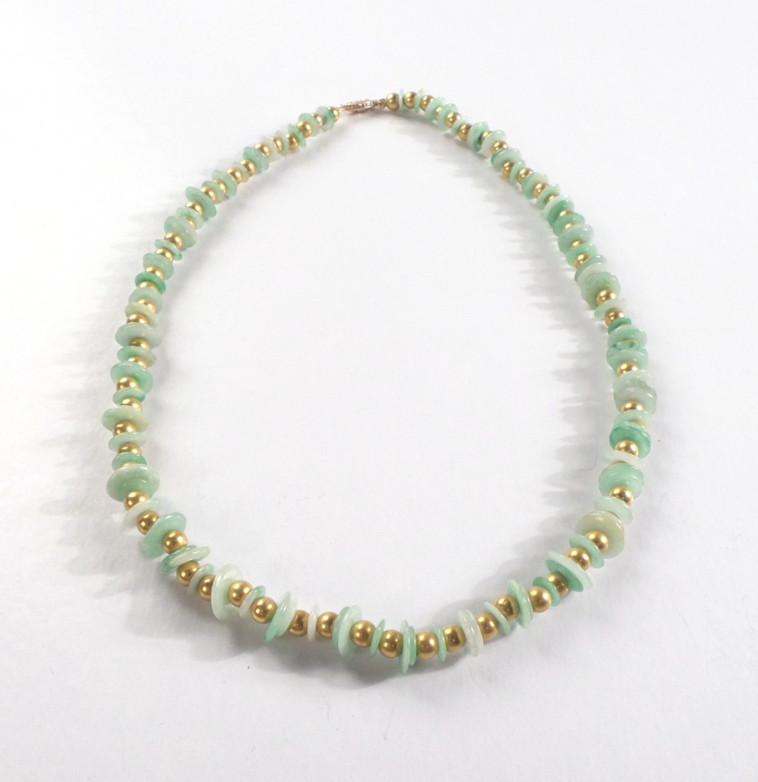 14k Gold and Jade Nacklace (1 of 4)