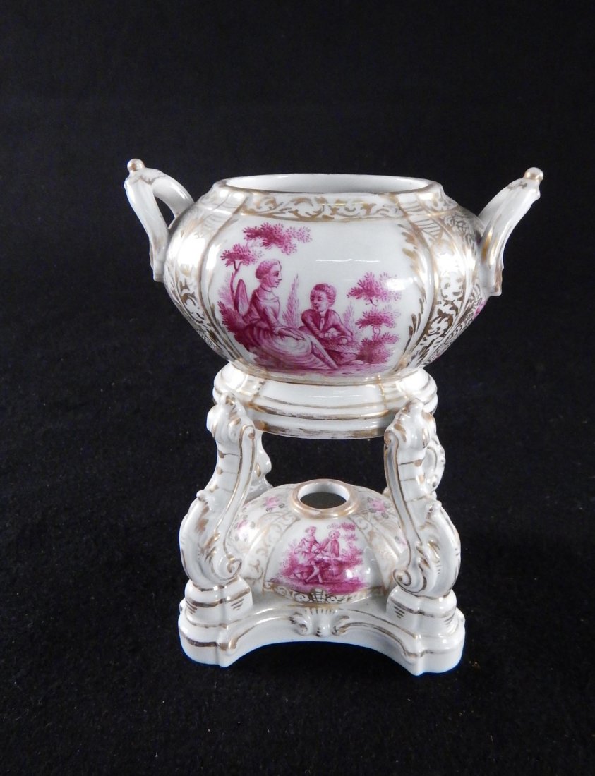 KPM, Germany - Decorated Urn: Scenic decorated urn on a raised base. [5" H x 4" L].