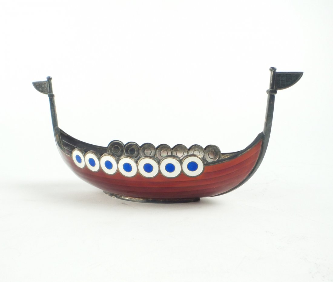 J. Tostrup, Sterling and Enamel Boat (1 of 8)