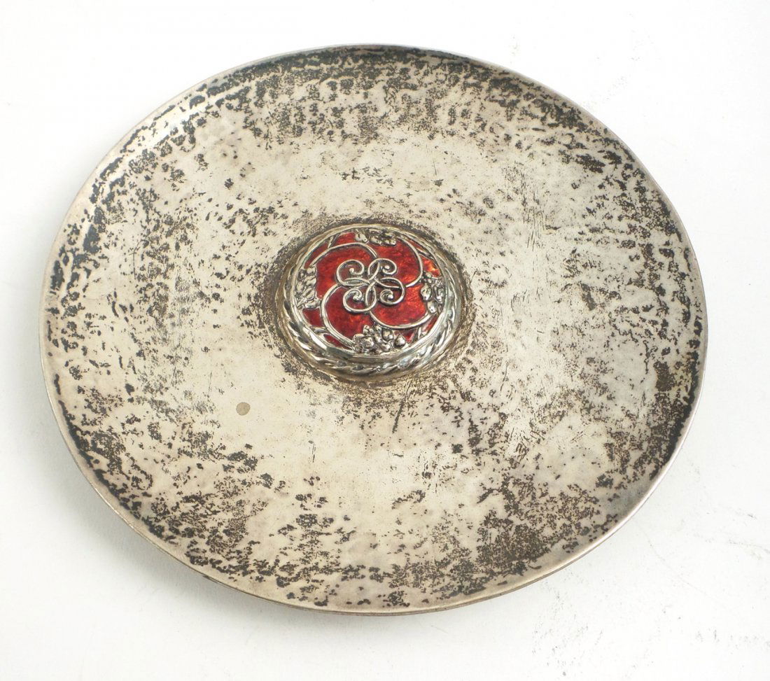 English Silver and Enamel Tray (1 of 4)