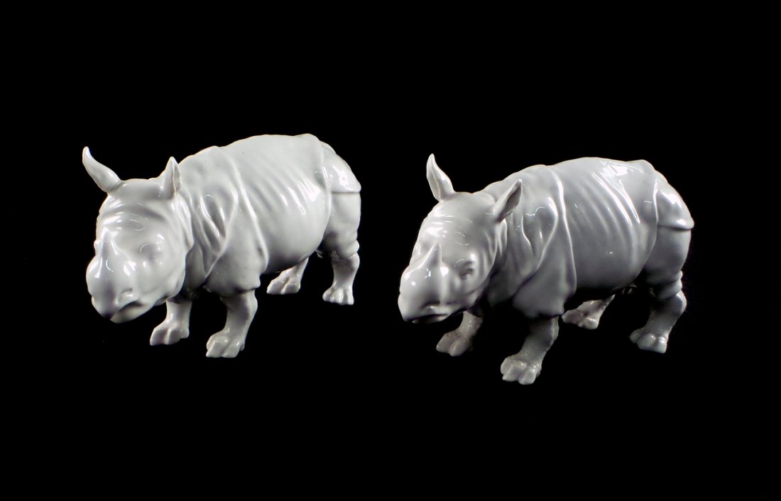 Pair of Blanc de Chine Rhinoceroses (1 of 9)
