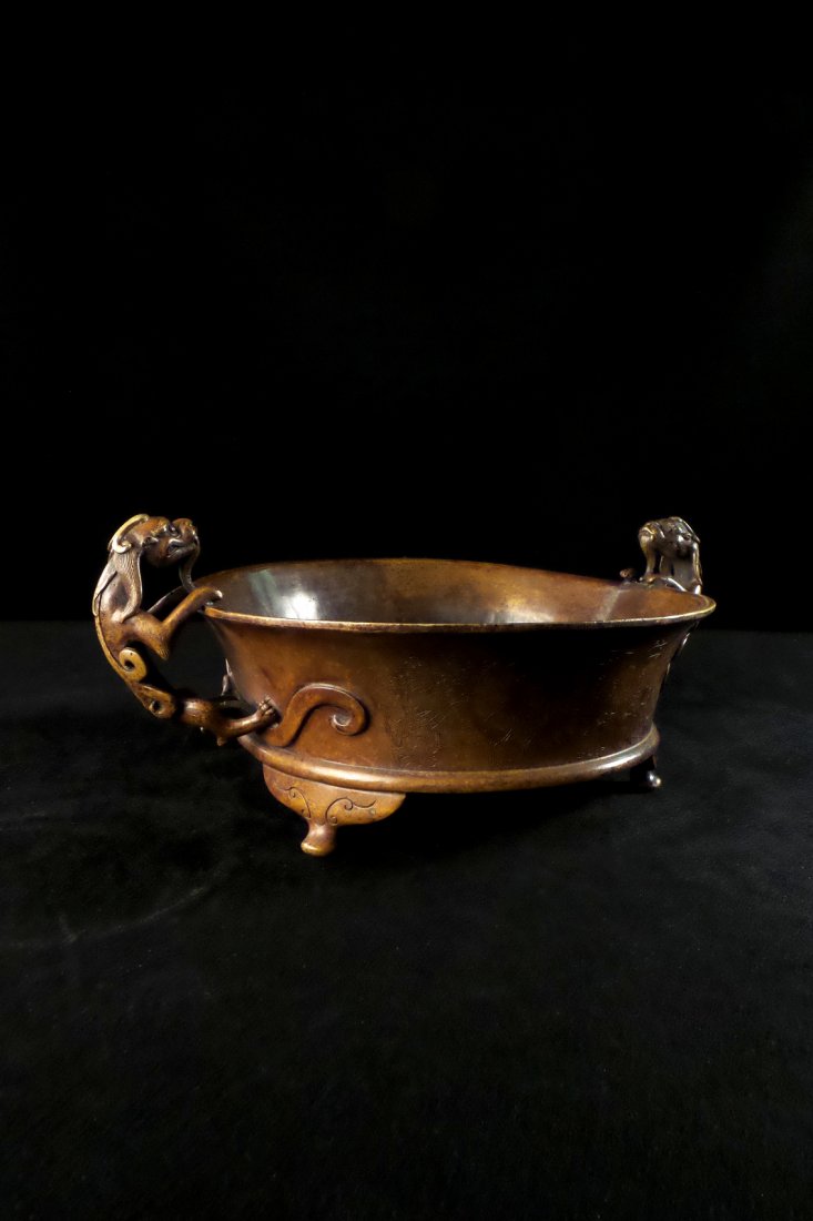 Large Asian Bronze Bowl (1 of 8)