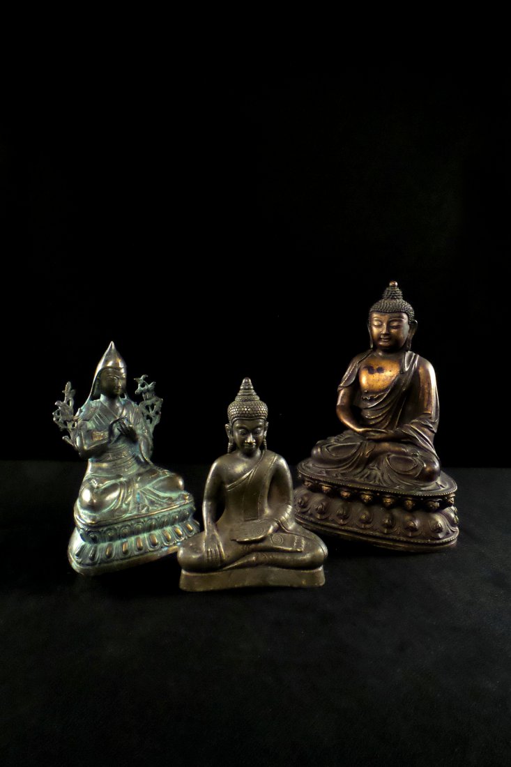 Three Seated Devotional Buddha Figures (1 of 10)