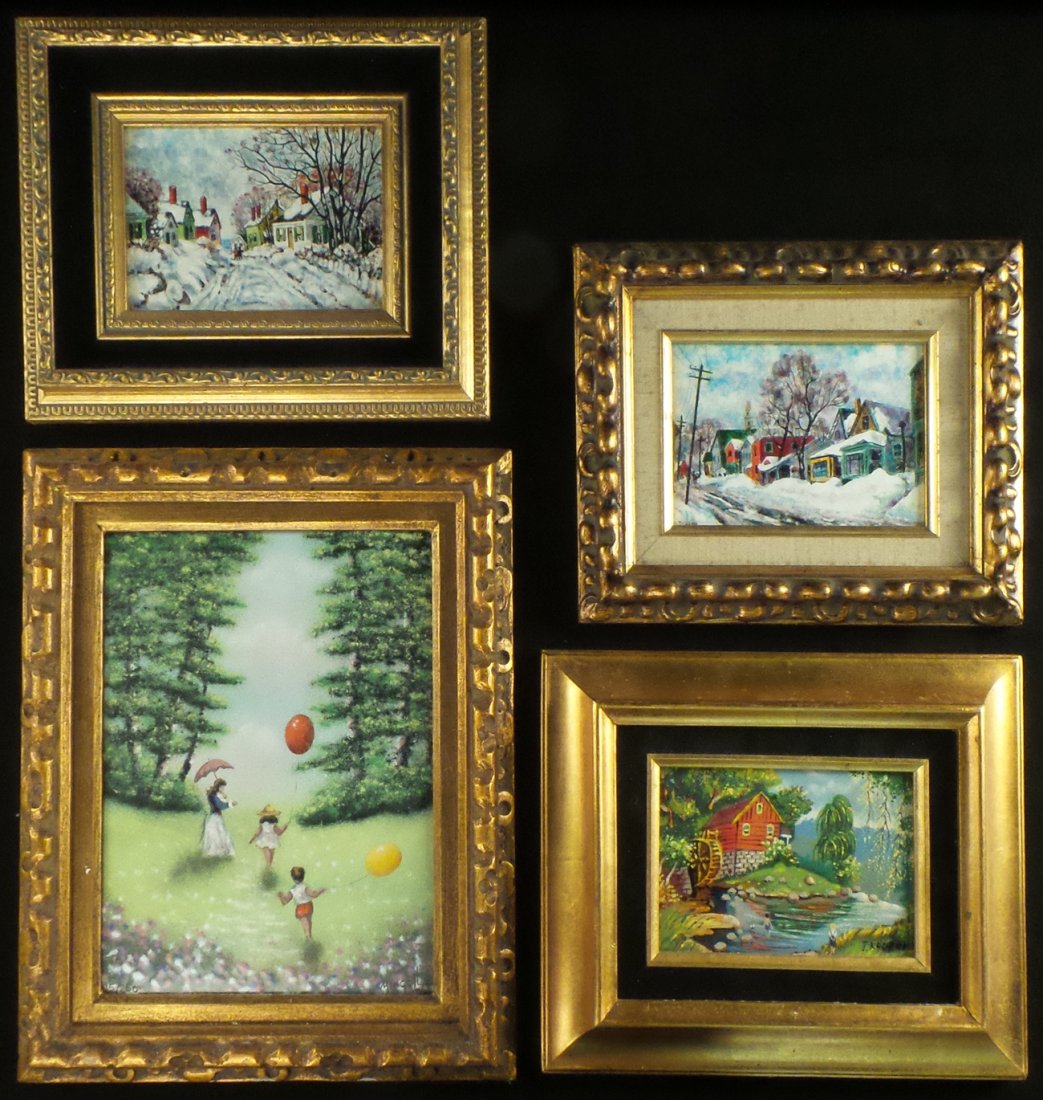 Four Decorated Enamel Paintings (1 of 4)