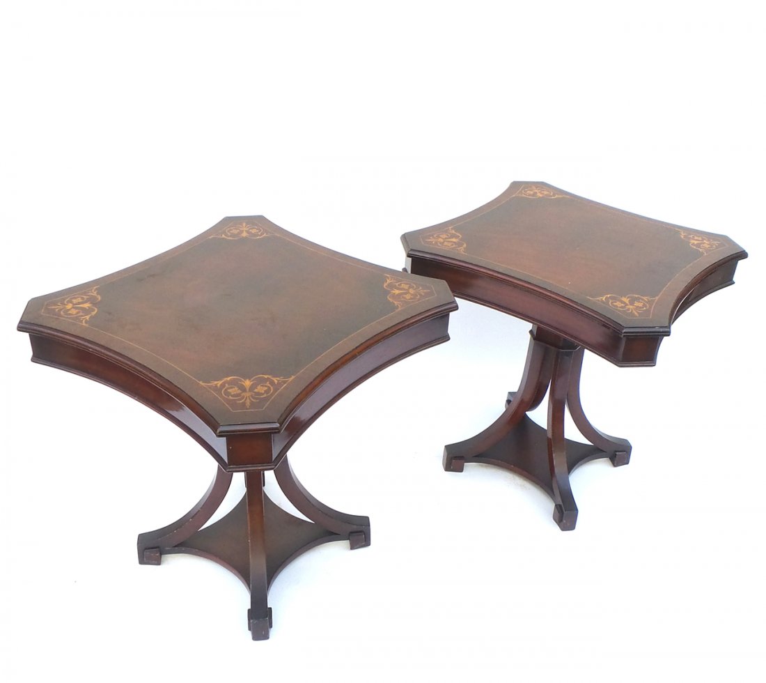 Pair of Mahogany Decorated Tables (1 of 9)