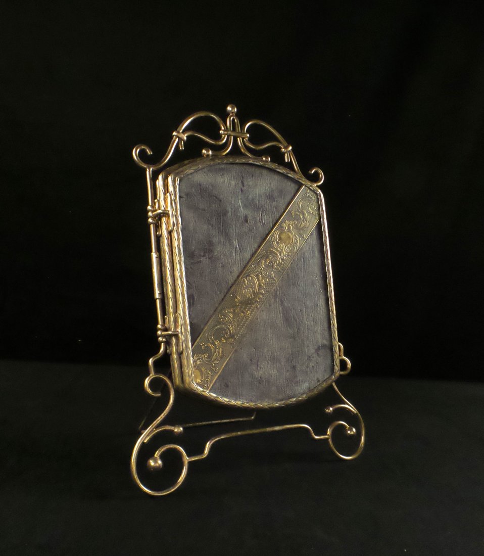 Brass Miniature Vanity Tri-Fold Mirror (1 of 3)
