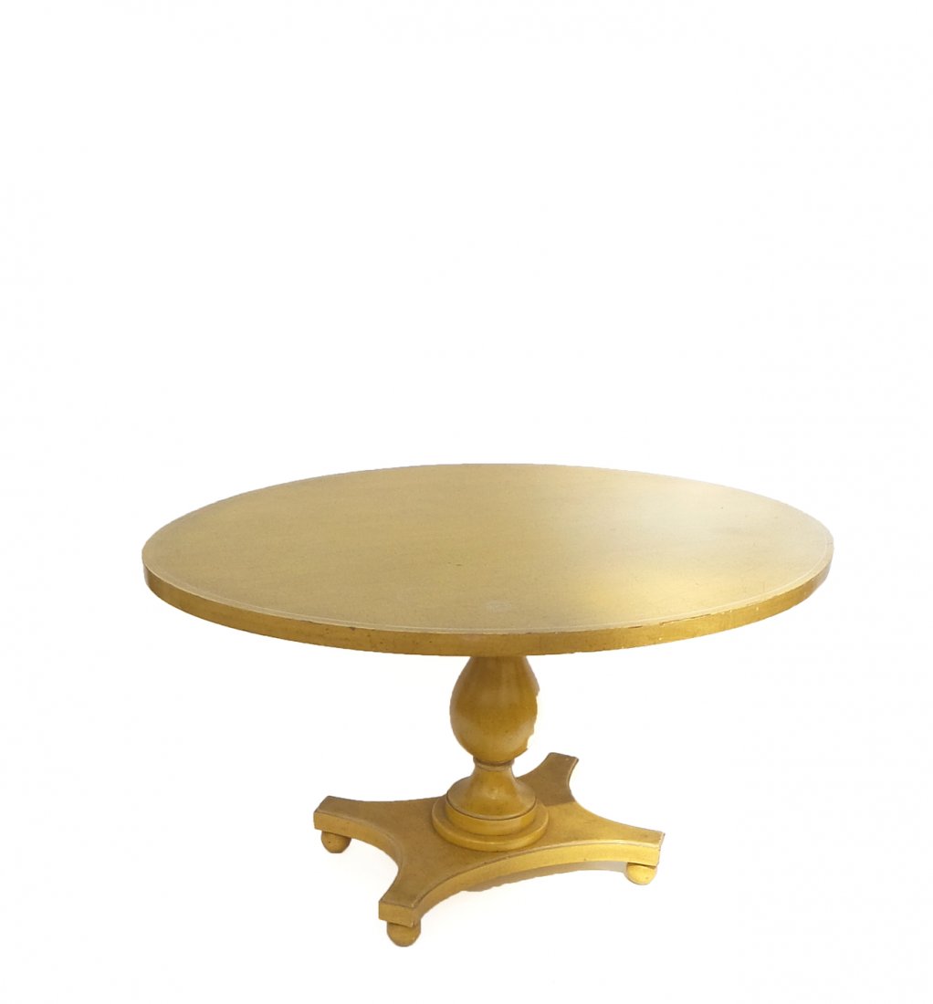 Yellow Painted Oval Dining Table (1 of 6)