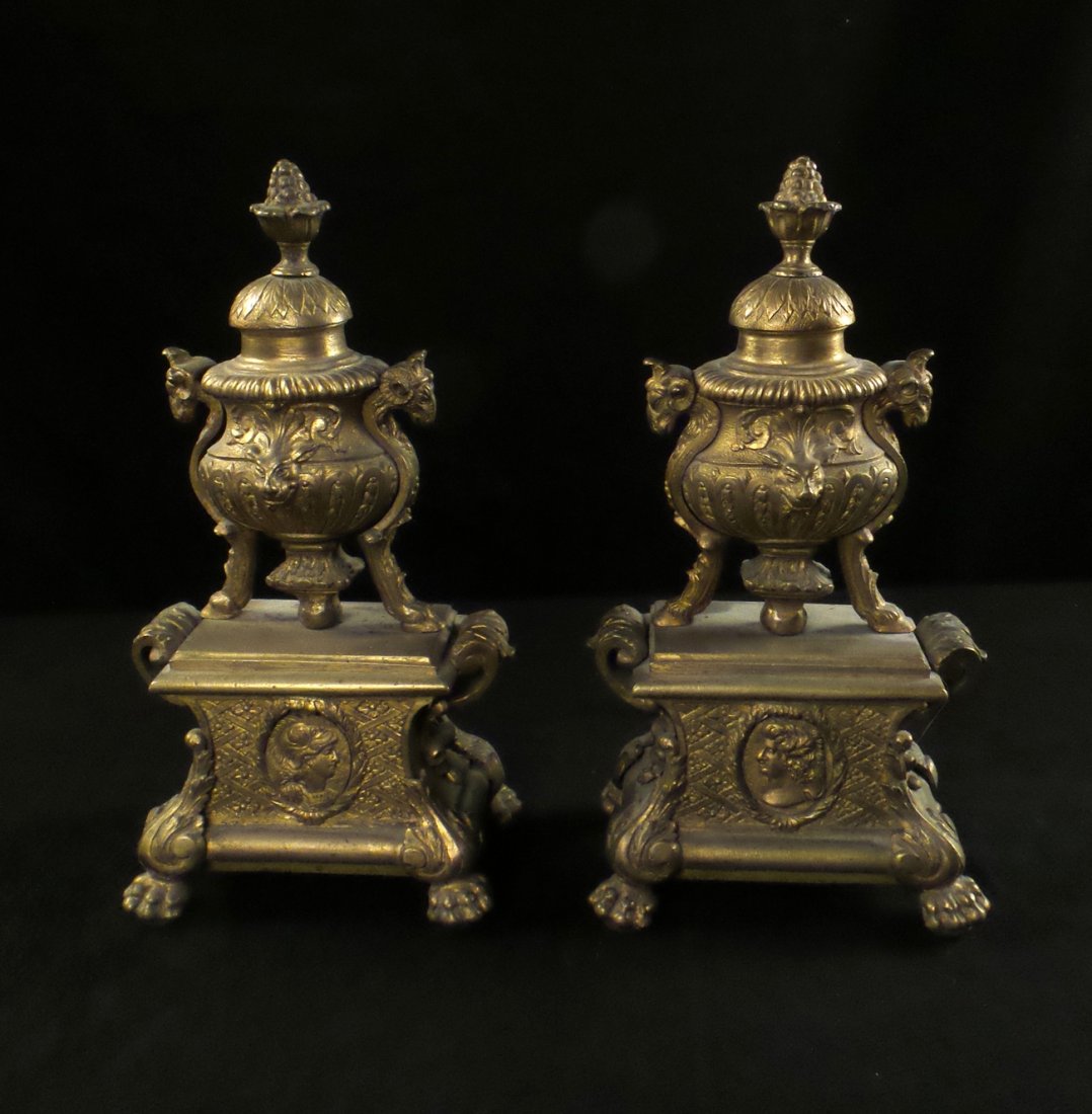 Pair of Renaissance Revival Andirons (1 of 5)