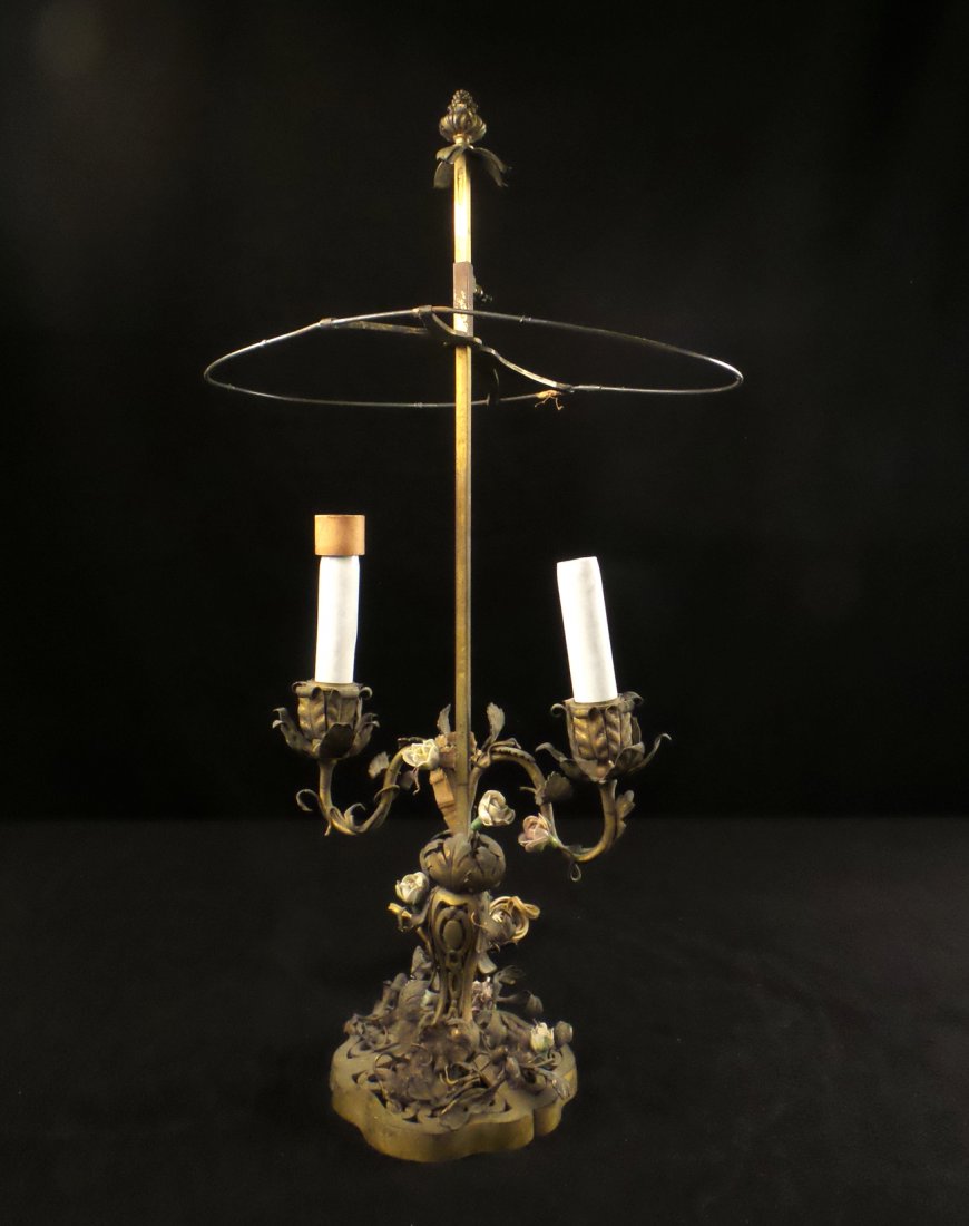 Louis XV-Style Porcelain Bouillotte Lamp (1 of 7)