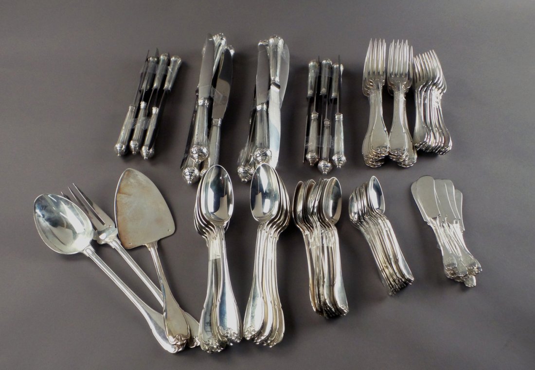 99 Pieces Puiforcat .925 Silver Flatware (1 of 9)