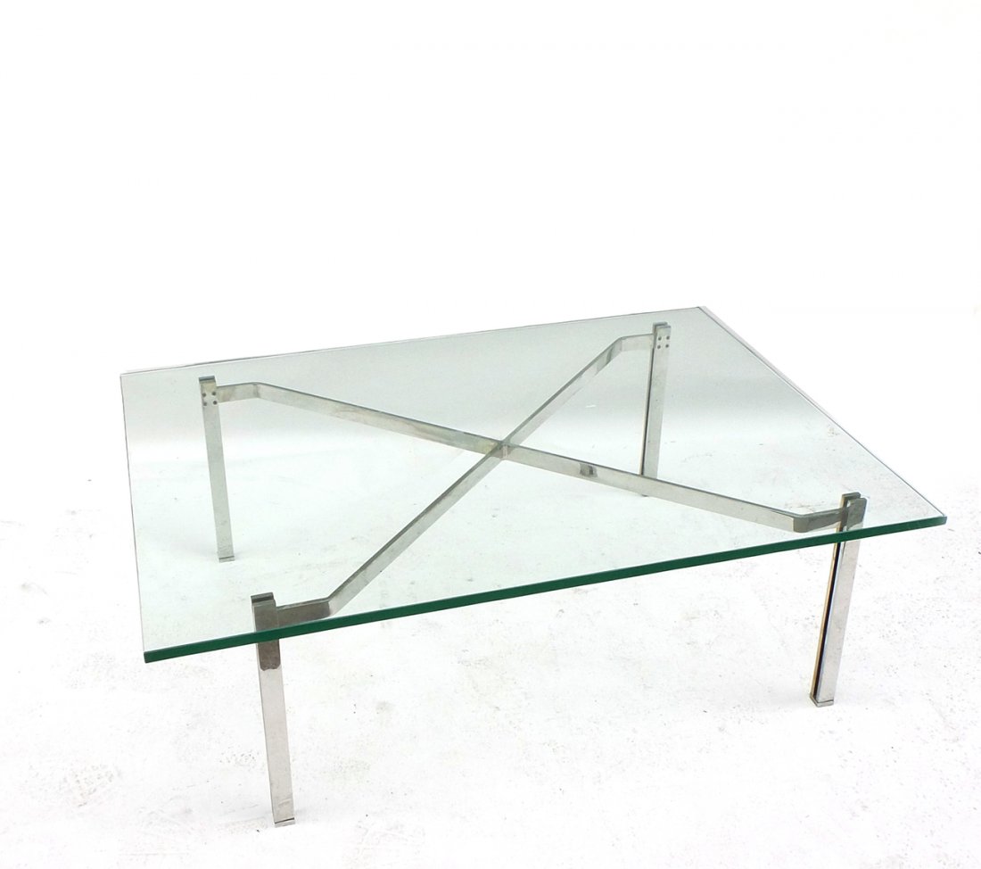 Modern Chrome & Glass Cocktail Table (1 of 6)