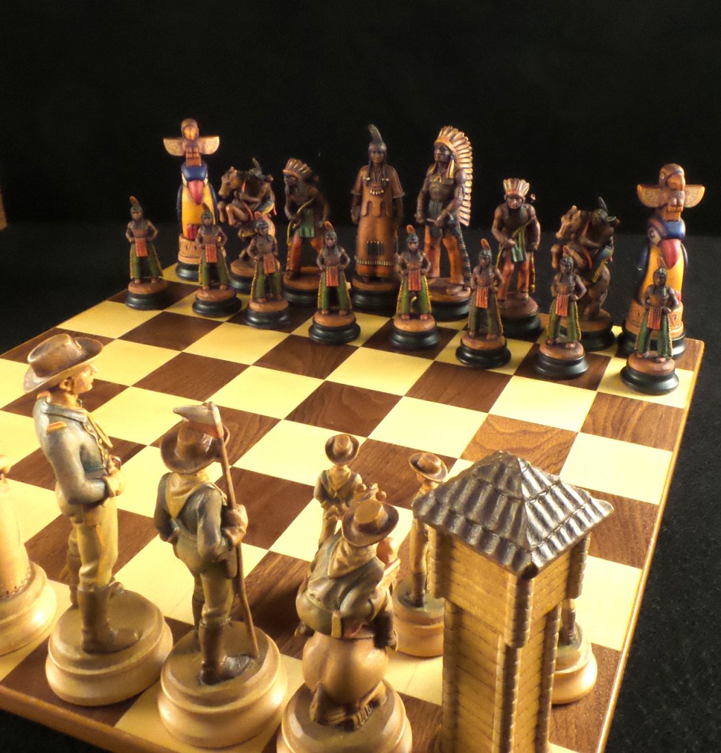 Anri, Native American - Cavalry Chess Set (1 of 9)