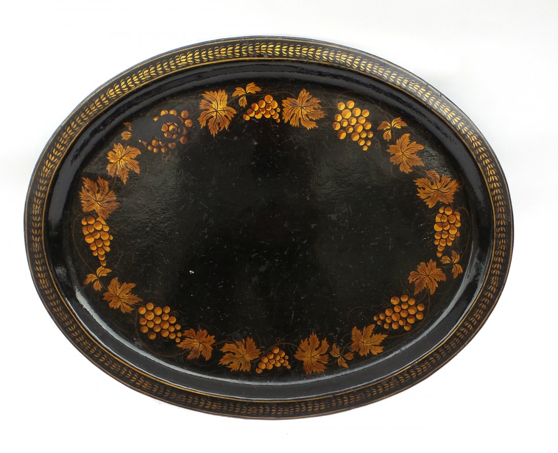 Oval Decorated Tole Tray (1 of 5)