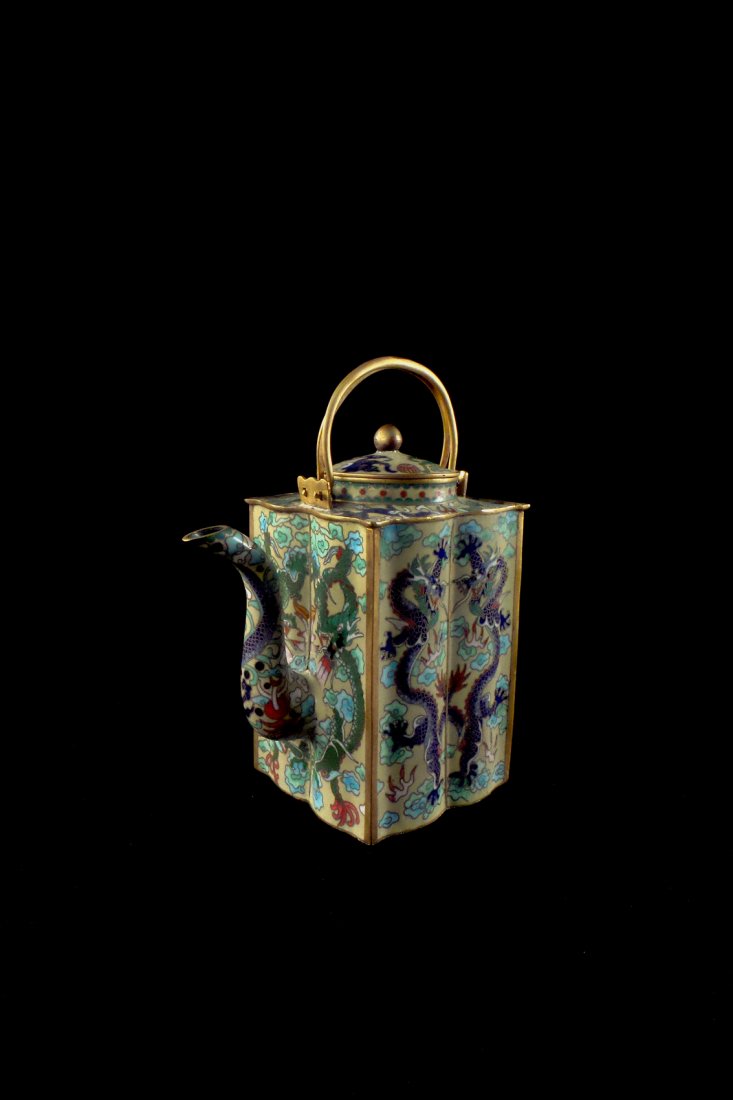 Chinese Cloisonne "Dragon" Teapot (1 of 5)